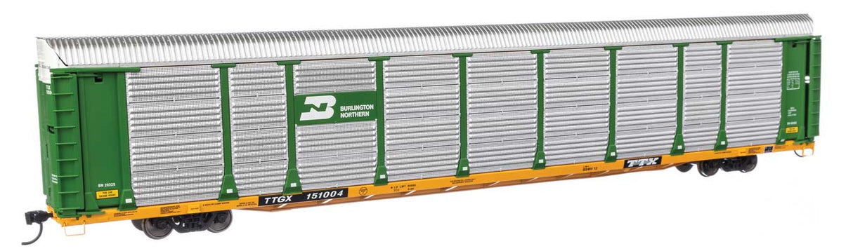 89' Thrall Bi-Level Auto Carrier - Ready To Run -- Burlington Northern TTGX #151004