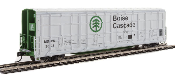 WalthersProto 56' Thrall All-Door Boxcar - Ready to Run -- Boise Cascade - Minnesota, Dakota & Western #3023 (white, green, black) - 920-101916