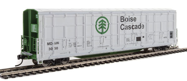 WalthersProto 56' Thrall All-Door Boxcar - Ready to Run -- Boise Cascade - Minnesota, Dakota & Western #3050 (white, green, black) - 920-101917