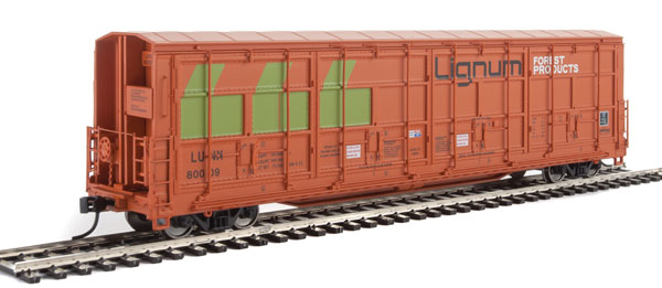WalthersProto 56' Thrall All-Door Boxcar - Ready to Run -- Lignum LUNX #80009 (orange, green, black) - 920-101927