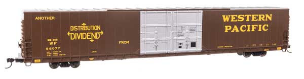 WalthersProto 86' Pullman-Standard Double-Door Hi-Cube Boxcar - Ready to Run -- Western Pacific(TM) #86077