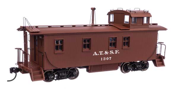 WalthersProto HO 30' ATSF 1300-Series Wood Waycar (Caboose) - Ready to Run -- Santa Fe - A. T. & S. F. #1307 Pre-1938 Scheme (Mineral Red, white)