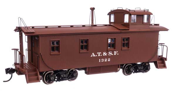 WalthersProto HO 30' ATSF 1300-Series Wood Waycar (Caboose) - Ready to Run -- Santa Fe A.T. & S. F. #1322 Pre-1938 Scheme (Mineral Red, white)