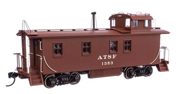 WalthersProto HO 30' ATSF 1300-Series Wood Caboose - Ready to Run -- Santa Fe ATSF #1309 1943-Retirment Scheme (Mineral Red, white)