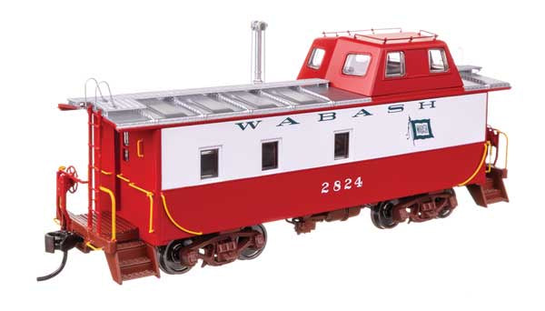 WalthersProto HO Wabash Streamlined Caboose - Ready to Run -- Wabash #2824 (red/white/flag)