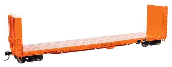 Walthers Mainline 50'  CC&F Bulkhead Flatcar - Ready to Run -- Canadian National #603405 (orange)