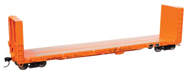 Walthers Mainline 50'  CC&F Bulkhead Flatcar - Ready to Run -- Canadian National (Orange) #603417