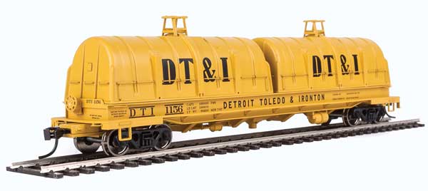 WalthersProto 50' Evans Cushion Coil Car - Ready to Run -- Detroit, Toledo & Ironton #1156 (Glass-Fiber Hoods, yellow, black) - 920-105246