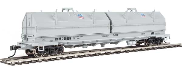 WalthersProto 50' Evans Cushion Coil Car - Ready to Run -- Union Pacific(R) CNW(TM) #249166 (Angled Hoods, gray, Small UP Shield) - 920-105259