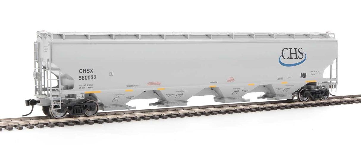 WalthersProto 67' Trinity 6351 4-Bay Covered Hopper - Ready to Run -- Cenex Harvest States Cooperative CHSX #580032 (gray, blue CHS Logo) - 920-105847