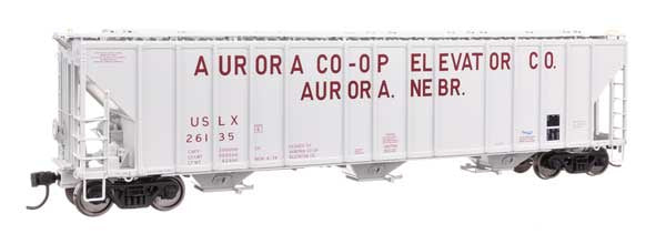 WalthersProto HO 55' Evans 4780 Covered Hopper - Ready To Run -- Aurora Coop USLX #26135