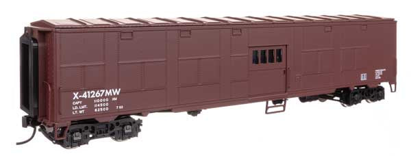 WalthersProto HO C&O-Style Express Boxcar Troop Sleeper Conversion - Ready to Run -- MOW (Tuscan) #X-41267MW