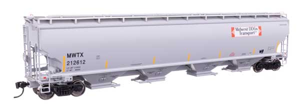 67' Trinity 6351 4-Bay Covered Hopper - Ready to Run -- Midwest DDG Transport MWTX #212612