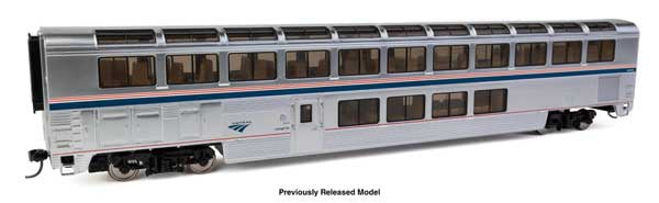 WalthersProto HO 85' Pullman-Standard Superliner I Lounge - Lighted - Ready to Run -- Amtrak(R) Ph VI #33014