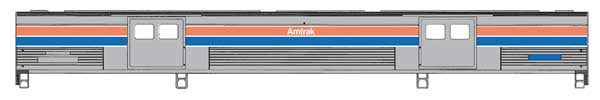 WalthersProto HO 73' Budd Baggage Car - Ready to Run -- Amtrak Phase II Decal