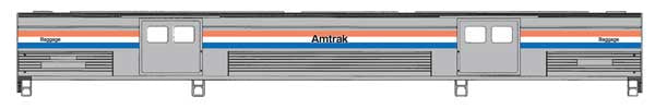 WalthersProto HO 73' Budd Baggage Car - Ready to Run -- Amtrak Phase III Decal