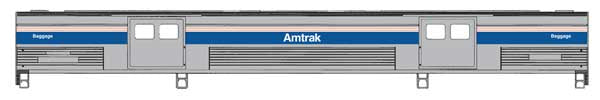 WalthersProto HO 73' Budd Baggage Car - Ready to Run -- Amtrak Phase IV (white lettering) Decal