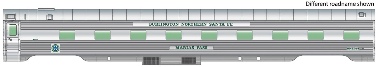 WalthersProto 85' Pullman-Standard Regal Series 4-4-2 Sleeper - Ready to Run - Lighted -- BNSF #66 "Cajon Pass" (Business Train, Real Metal Finish) - 920-16256