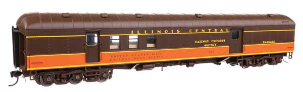 WalthersProto 70' Heavyweight RPO-Baggage Car w/Arched Roof - Ready to Run -- Illinois Central #361