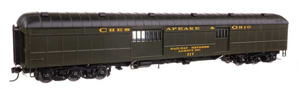 WalthersProto 70' Heavyweight Baggage Car w/Arched Roof - Ready to Run -- Chesapeake & Ohio #317