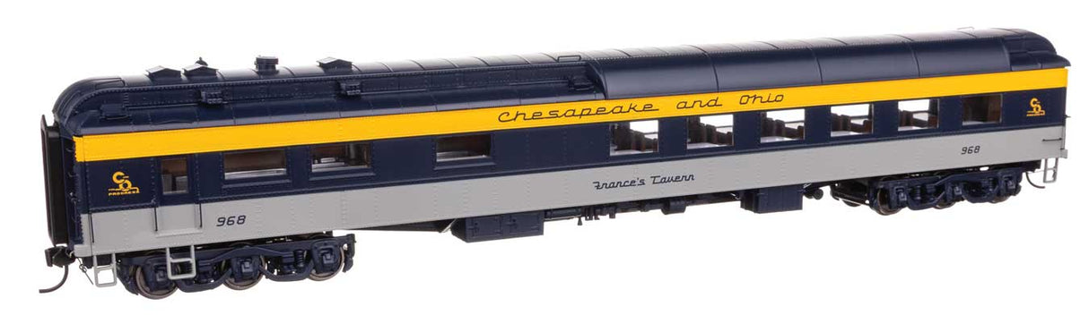 WalthersProto HO 82' Pullman-Built Heavyweight 36-Seat Diner - Ready to Run -- Chesapeake & Ohio (C&O) (Tri-Color) #968 France's Tavern
