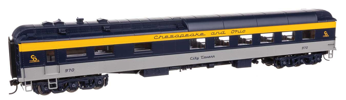 WalthersProto HO 82' Pullman-Built Heavyweight 36-Seat Diner - Ready to Run -- Chesapeake & Ohio (C&O) (Tri-Color) #970 City Tavern