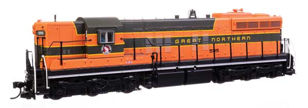 WalthersProto EMD SD9 - ESU LokSound 5 Sound & DCC -- Great Northern #595 (orange, green)