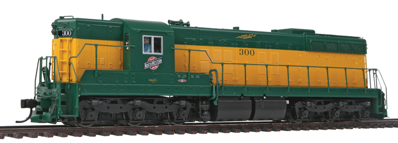WalthersProto EMD SD7 - Tsunami(R) Sound & DCC -- Chicago & North Western(TM) #300 (yellow, green) - 920-41904