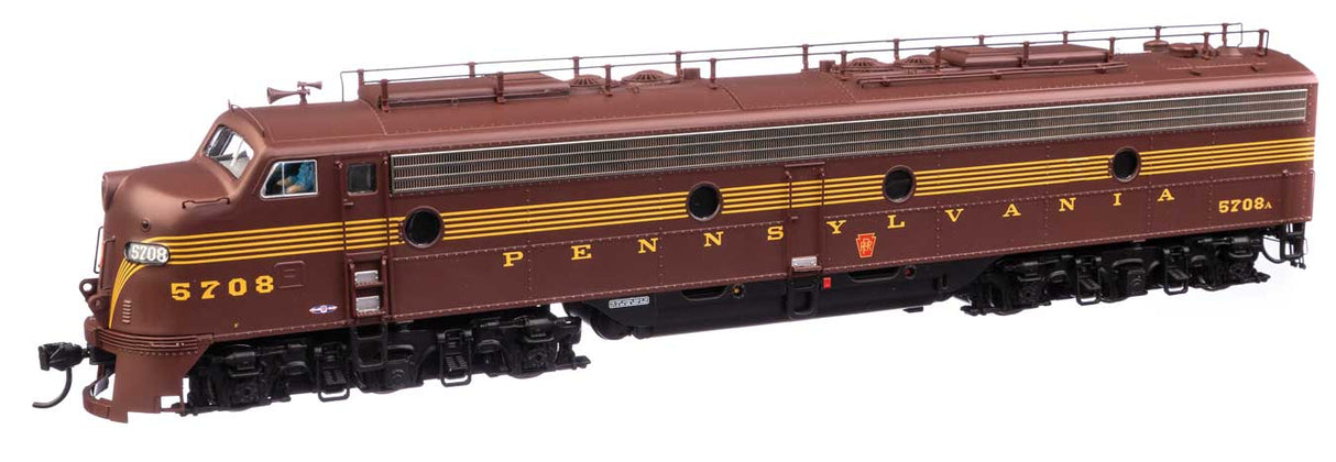 WalthersProto EMD E8A with LokSound 5 Sound & DCC -- Pennsylvania Railroad Class EP-22 #5708A (Tuscan, five-stripe)
