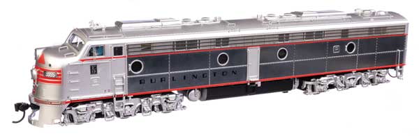 WalthersProto EMD E9A with LokSound 5 Sound & DCC -- Chicago, Burlington & Quincy #9995 (plated sides)