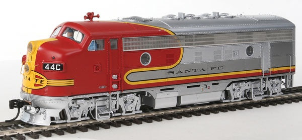 WalthersProto HO EMD F7A w/48" Dynamic Fan - Standard DC - San Francisco Chief -- Santa Fe #44C (Warbonnet; red, silver)