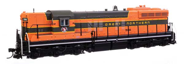 WalthersProto EMD SD9 - Standard DC -- Great Northern #596 (orange, green)