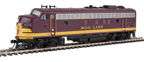 WalthersProto EMD FP7 - F7B Standard DC -- Soo Line 2501A, 2501C (Maroon, Dulux Gold, black) - 920-49521