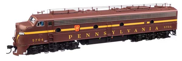 WalthersProto EMD E8A - Standard DC -- Pennsylvania Railroad Class EP-22 #5704A (Tuscan, single-stripe)