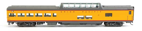 WalthersProto HO 85' ACF Observation Dome Lounge Lighted - Ready to Run -- Union Pacific(R) (Armour Yellow, gray, City of St. Louis Tail Sign)