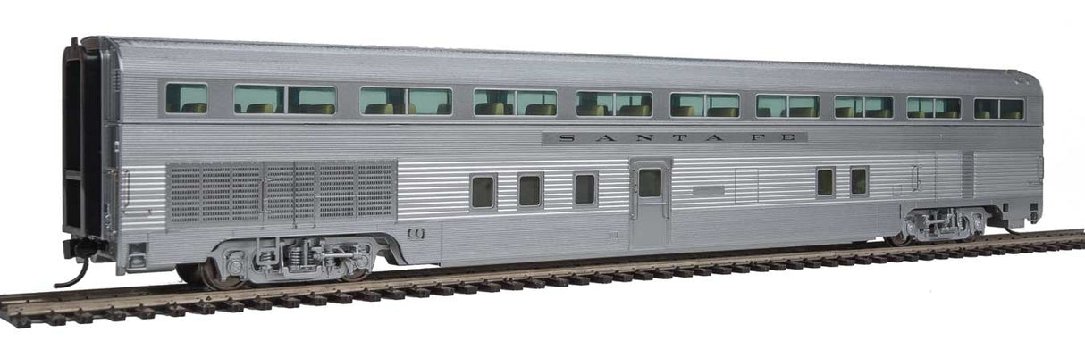 WalthersProto 85' Budd 68-Seat Step-Down Coach (Reversed Seats) -- Santa Fe (Real Metal Finish w/decals) - 920-9605