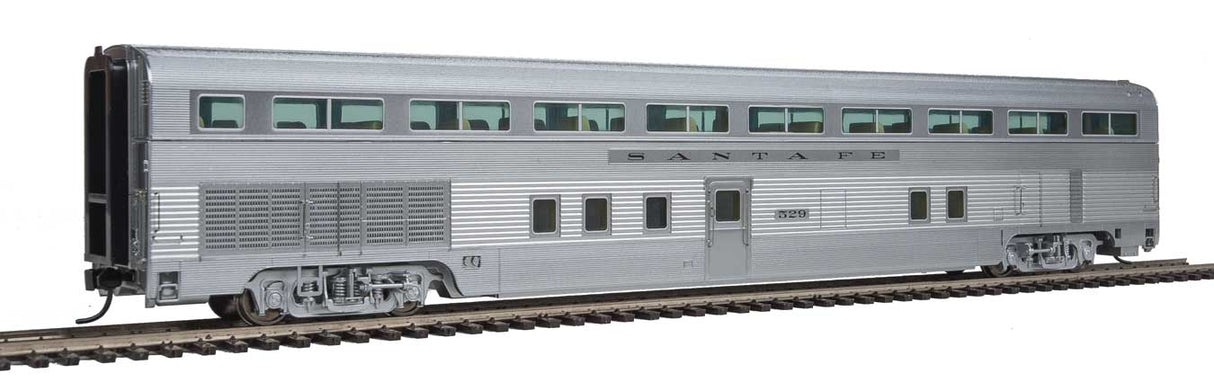 WalthersProto 85' Budd 68-Seat Step-Down Coach -- Santa Fe #529 (Real Metal Finish) - 920-9622