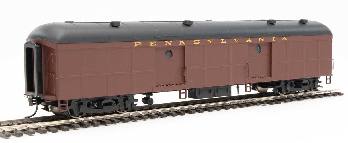 WalthersProto 60' Pennsylvania Class B60b Baggage Car w/Standard Doors -- Pennsylvania Railroad w/Decals (Tuscan, black, Dulux) - 920-9701