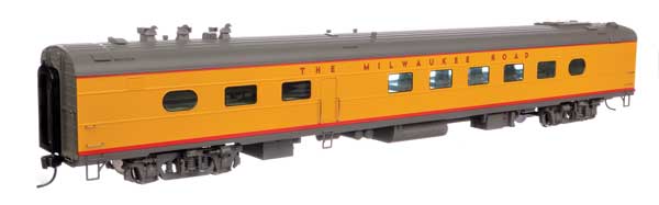 WalthersProto 85' Milwaukee Road 48-Seat Diner - City of San Francisco -- Milwaukee Road - Standard w/Decals (yellow, gray, red)