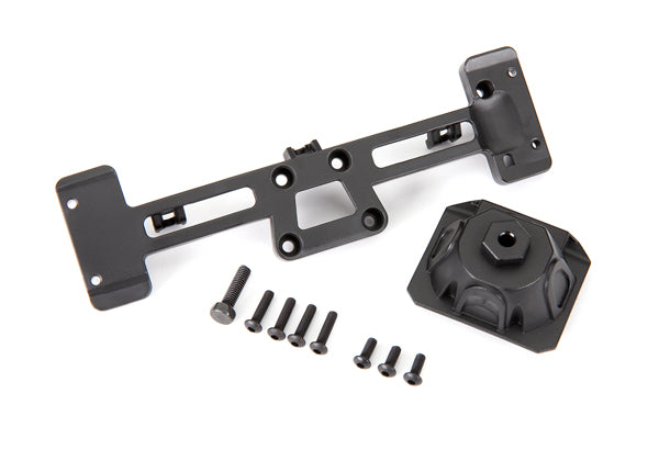 Traxxas 9219 Spare tire Mount/ Mounting bracket/ 3x8 BCS (3)/ 3x12 BCS (4)/ 4x15mm Hex bolt (fits #9211 Body) - TRA9219