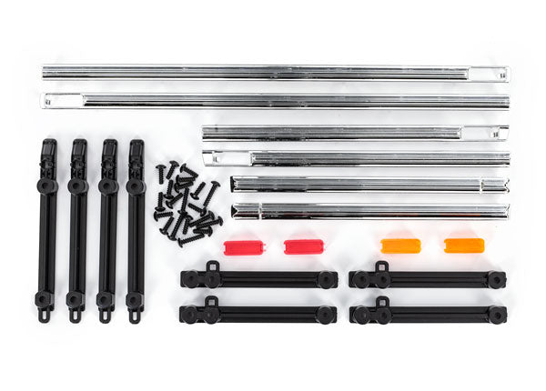 Traxxas 9231 Side trim, left & right (chrome)/ LED lens/ 2.6x8mm BCS (14)/ 2.6x10mm BCS (6) (fits #9230 Body)