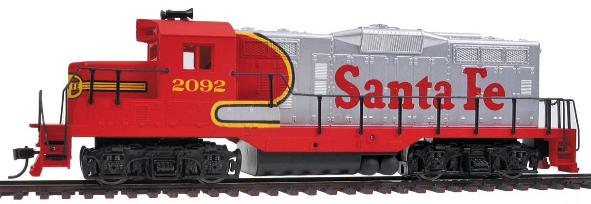 Walthers Trainline EMD GP9M - Standard DC -- Santa Fe #2092 (Warbonnet; red, silver) - 931-113