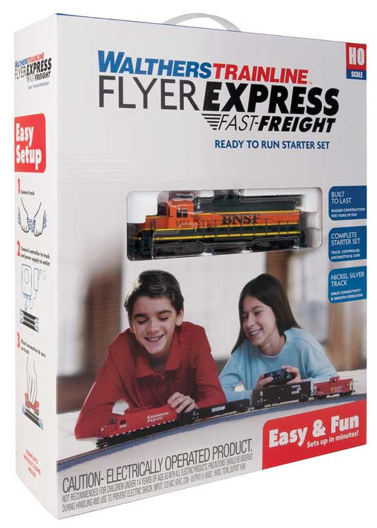 Walthers Trainline Flyer Express Fast-Freight Train Set -- Burlington Northern Santa Fe - 931-1210