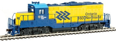 Walthers Trainline EMD GP9M - Standard DC -- Ontario Northland #1600 (yellow, blue; Chevrons Logo) - 931-456