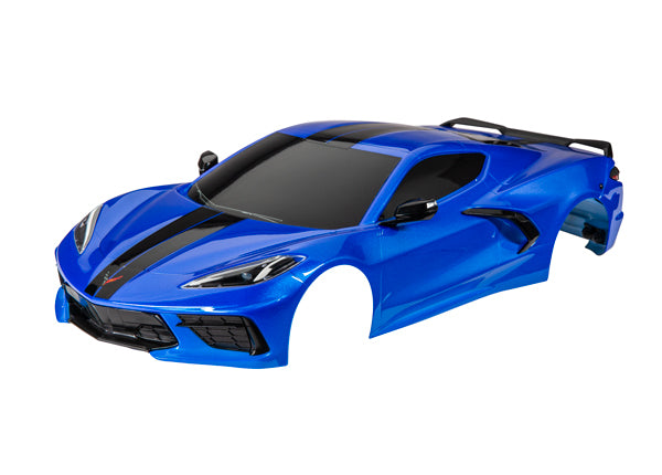 Traxxas 9311X Body, Chevrolet Corvette Stingray, Complete (blue) (painted, decals applied) (includes side mirrors, spoiler, grilles, vents, & clipless Mounting) - TRA9311X