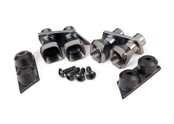 Traxxas 9318 Exhaust tips (2)/ exhaust tip Mounts (2)/ 2.6X8 BCS (4) - TRA9318