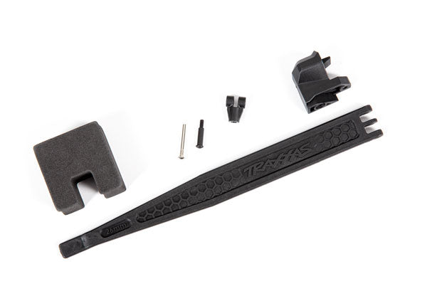 Traxxas 9324 Battery hold-down/ battery clip/ hold-down post/ screw pin/ pivot post screw/ foam spacer (for 300mm Wheelbase) - TRA9324