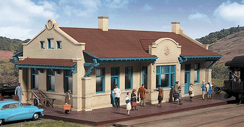 Walthers Cornerstone Mission-Style Depot -- Kit - 11-5/16 x 6-7/16 x 3-3/4" 28.7 x 16.3 x 9.5cm - 933-2920