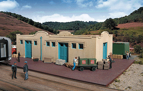 Walthers Cornerstone Mission-Style Freight House -- Kit - 9-1/2 x 6-1/2 x 2-1/2" 24.1 x 16.5 x 6.3cm - 933-2921