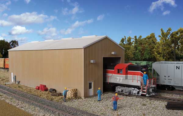 Modern Single-Track Engine House -- Kit - 11 x 4-1/4 x 4-1/4" 27.9 x 10.7 x 10.7cm